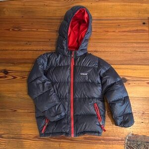 Patagonia toddler hooded down coat.